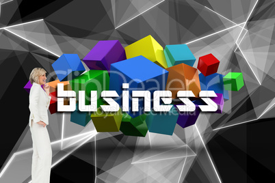 Composite image of thinking businesswoman