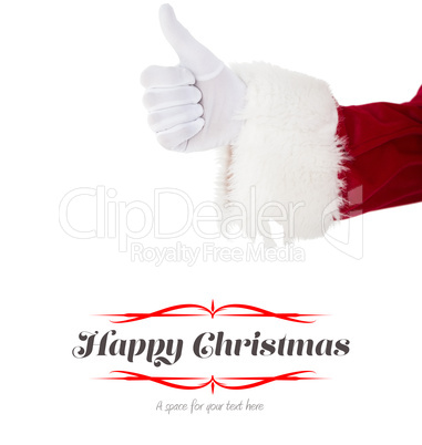 Composite image of positive santa claus with thumbs up