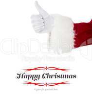 Composite image of positive santa claus with thumbs up