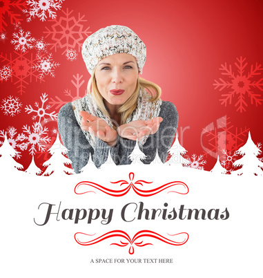 Composite image of happy winter blonde