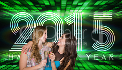 Composite image of friends drinking champagne