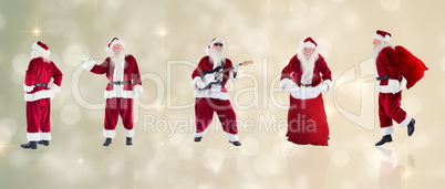 Composite image of different santas