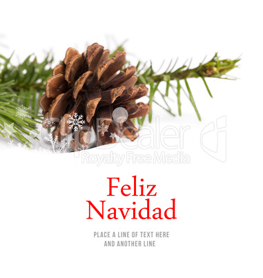 Composite image of feliz navidad