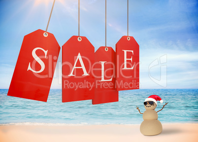Composite image of red sale tags
