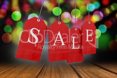 Composite image of red sale tags