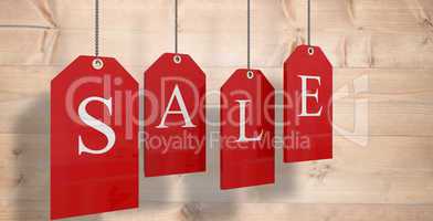 Composite image of red sale tags