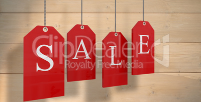 Composite image of red sale tags