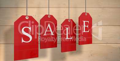 Composite image of red sale tags