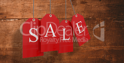 Composite image of red sale tags