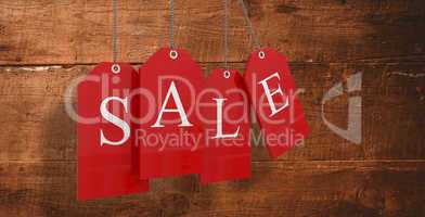 Composite image of red sale tags