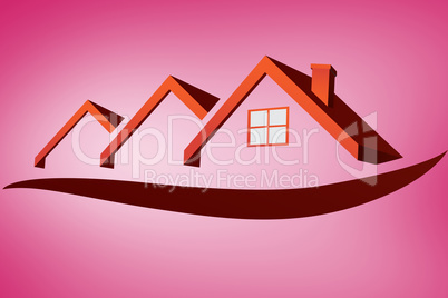 Composite image of house roofs