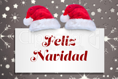 Composite image of feliz navidad