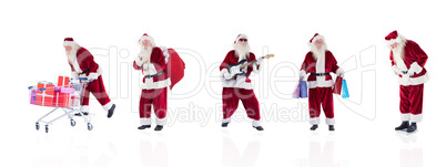 Composite image of different santas