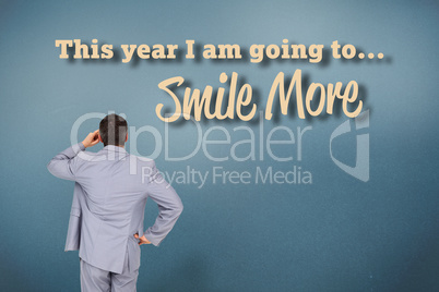 Composite image of thinking businessman