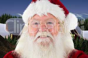 Composite image of santa smiles in the camera