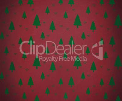 Red and green tree pattern wallpaper
