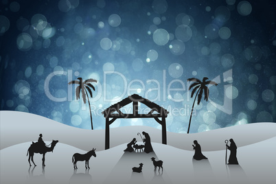 Composite image of nativity scene