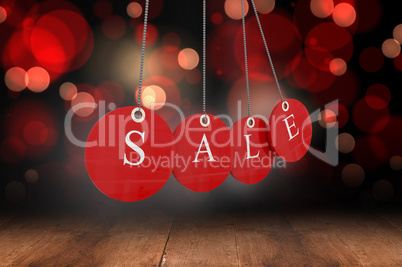 Composite image of red sale tags Composite image of red sale tags