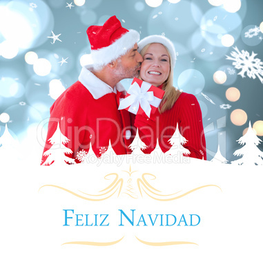 Composite image of festive couple