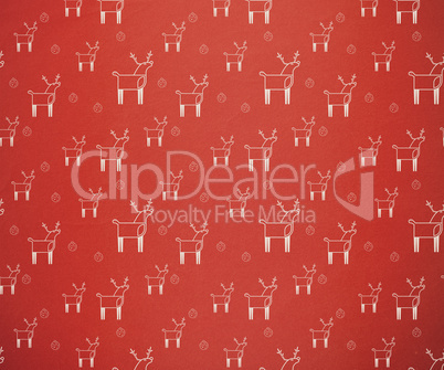 Red retro reindeer pattern wallpaper