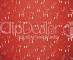 Red retro reindeer pattern wallpaper