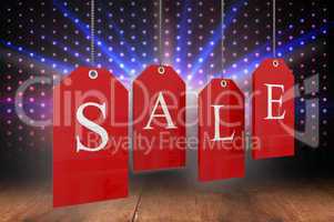 Composite image of red sale tags