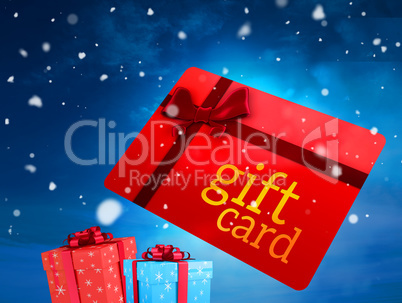 Composite image of red gift card