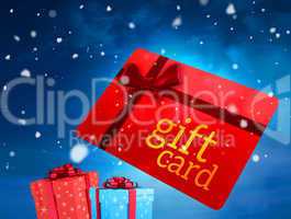 Composite image of red gift card