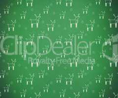 Green and white reindeer pattern wallpaper
