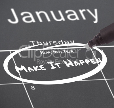 Composite image of new years resolutions