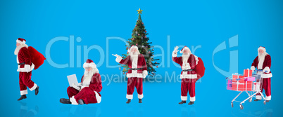 Composite image of different santas