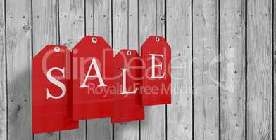 Composite image of red sale tags