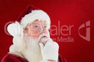 Composite image of santa is thinking about something