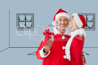 Composite image of festive couple