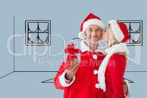 Composite image of festive couple