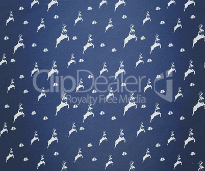 Blue and white reindeer pattern wallpaper