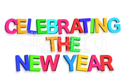 New year greeting in colourful letters