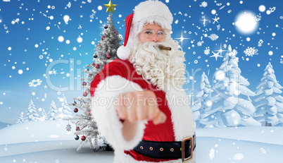 Composite image of portrait of santa with cigar