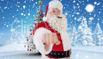 Composite image of portrait of santa with cigar