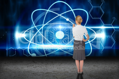 Composite image of thinking businesswoman