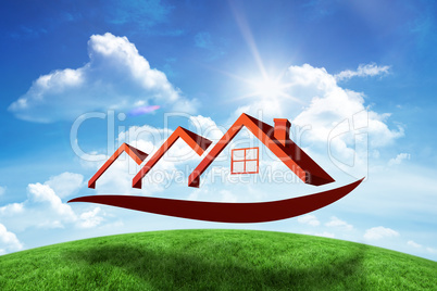 Composite image of house roofs