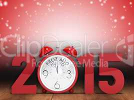 Composite image of 2015 with alarm clock