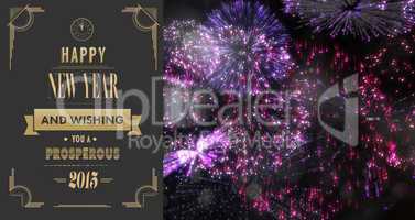 Composite image of art deco new year greeting
