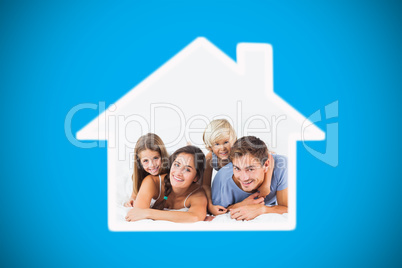 Composite image of parents giving their children piggyback ride