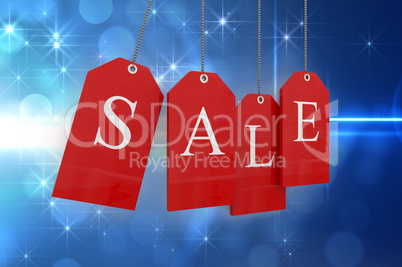 Composite image of red sale tags