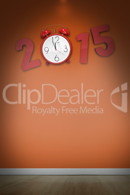 Composite image of 2015 with alarm clock Composite image of 2015 with alarm clock