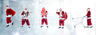 Composite image of different santas