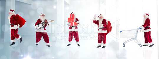 Composite image of different santas