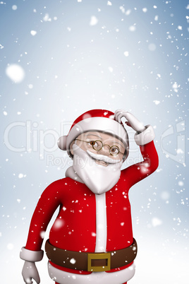 Composite image of cartoon santa