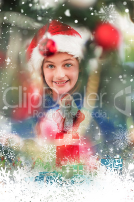 Composite image of santa is shocked to camera